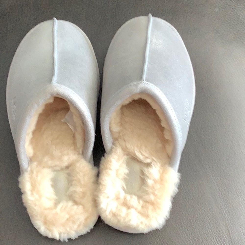 UGG slippers in silver metallic.  Size 6.